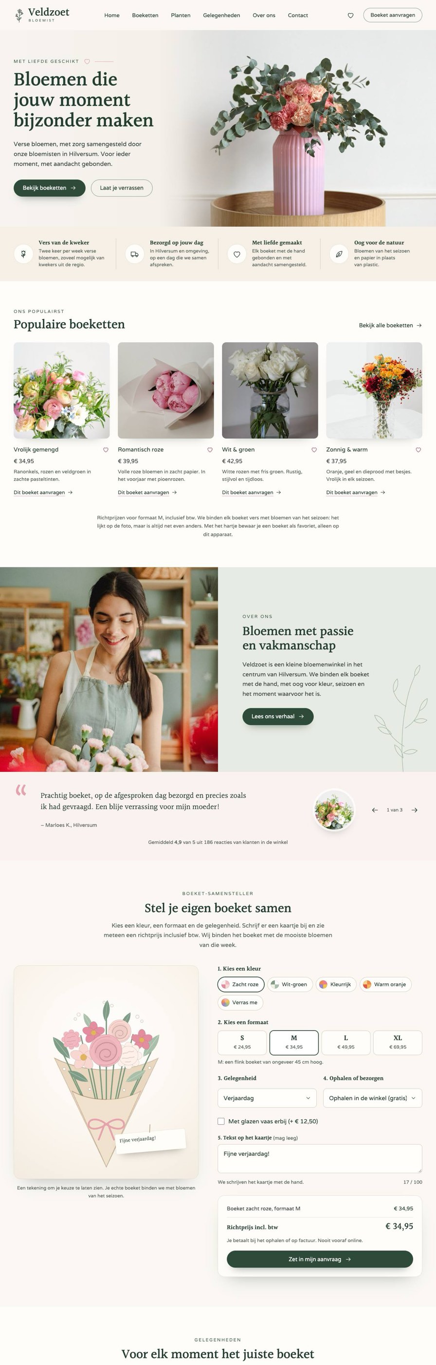 Homepage van Veldzoet Bloemist